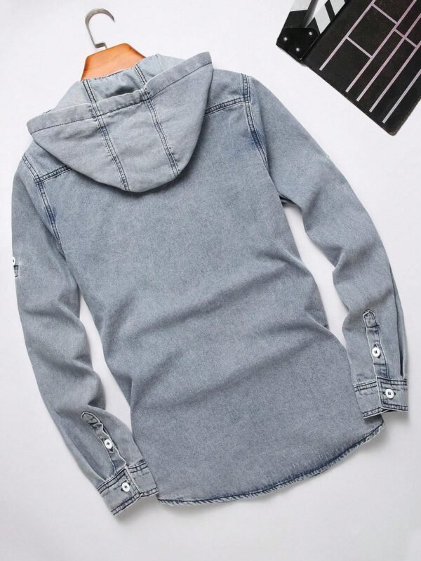Manfinity Hypemode Chemise jean capuche décontractée – Image 2