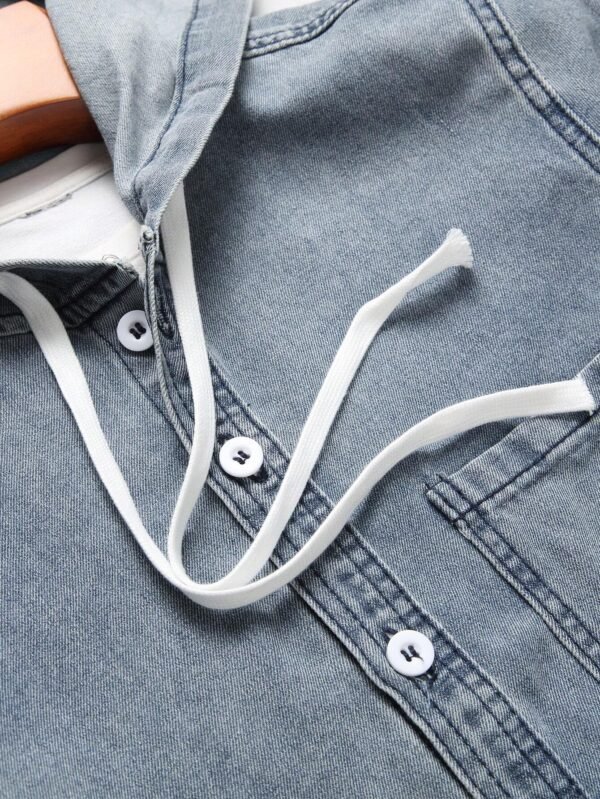 Manfinity Hypemode Chemise jean capuche décontractée – Image 3
