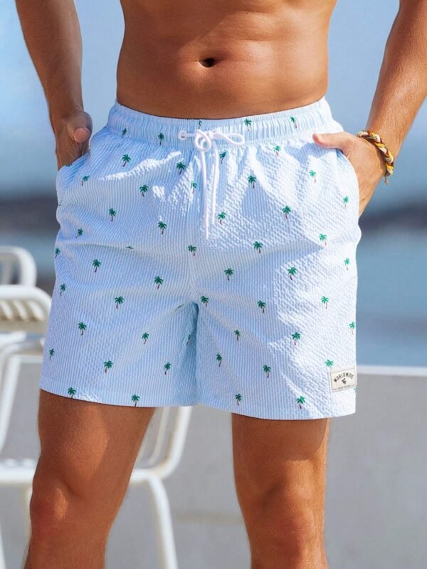 Manfinity Swimmode Shorts palmiers rayures – Image 4