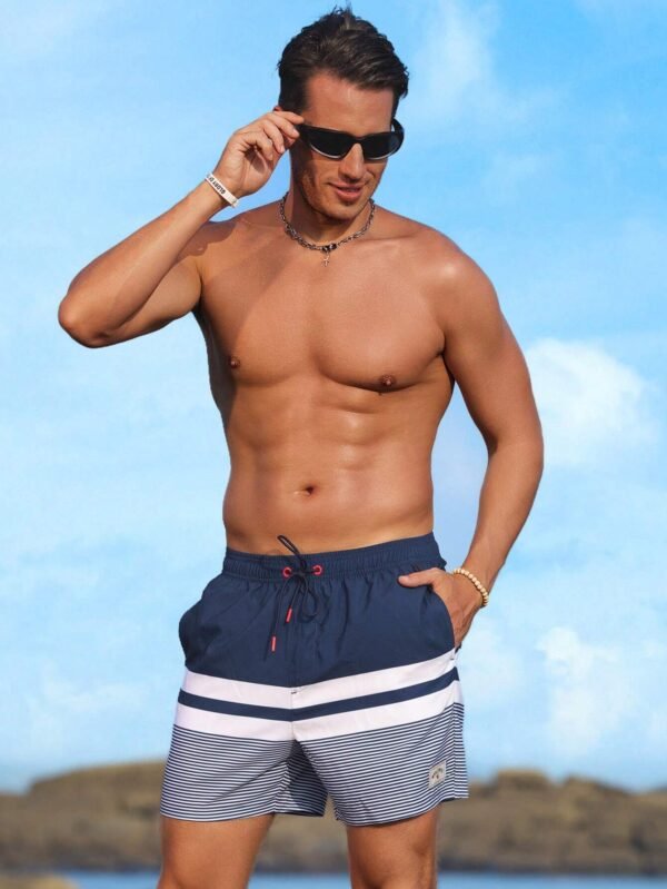 Manfinity Shorts plage rayés – Image 4