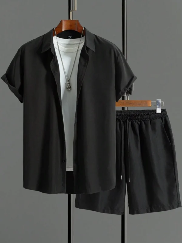 Manfinity Chemise unie & short à cordon été