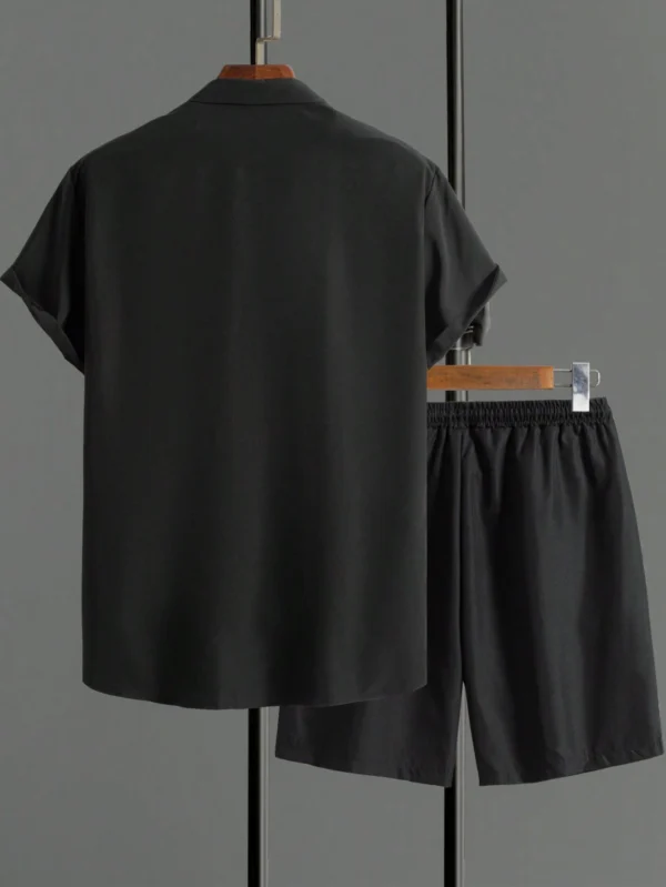 Manfinity Chemise unie & short à cordon été – Image 2