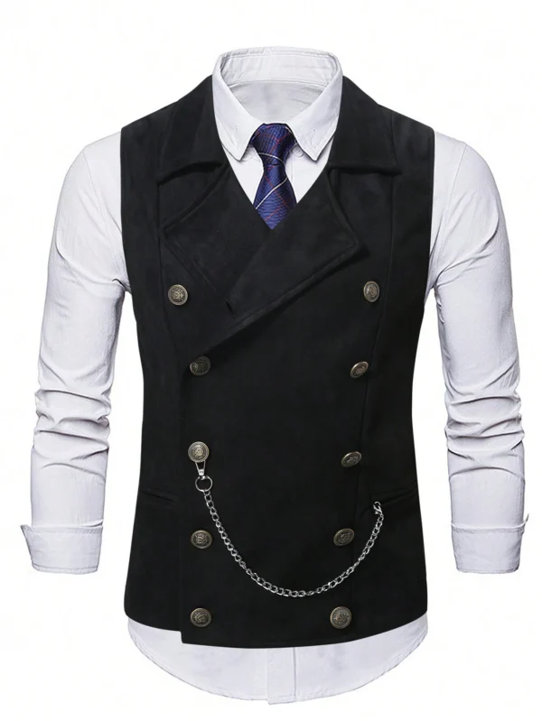 Manfinity AFTRDRK Gilet double boutonnage chaîne – Image 3