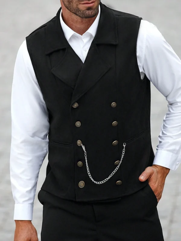 Manfinity AFTRDRK Gilet double boutonnage chaîne – Image 4