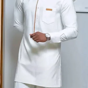Manfinity Chemise col montant boutons contrastants