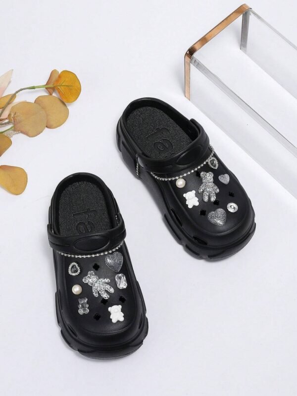 Sandales noires talons hauts strass – Image 5