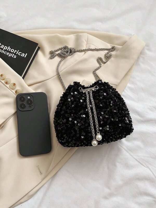 Sac seau mini strass perles – Image 7