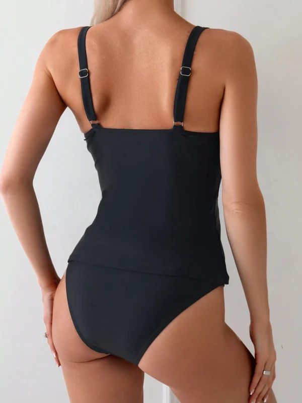 SHEIN Swim Tankini festonné drapé – Image 2