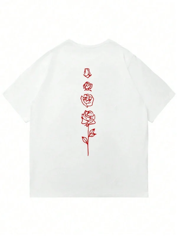 T-shirt col rond imprimé floral été 2025 – Image 2