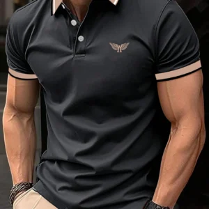 Manfinity Polo imprimé contrasté