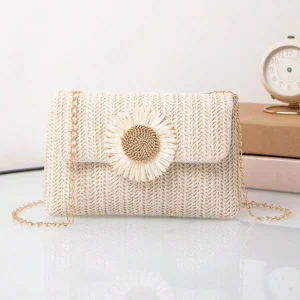Sac bandoulière tissé uni
