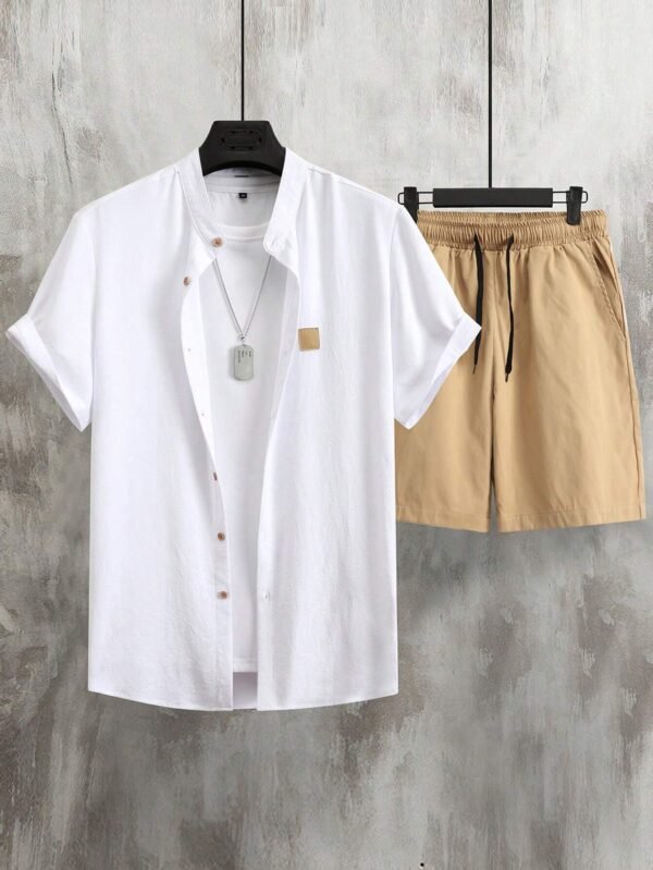 Manfinity Ensemble chemise et short unis – Image 3