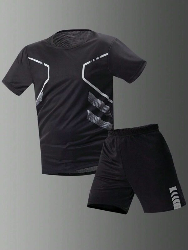 Ensemble t-shirt col rond short sport été