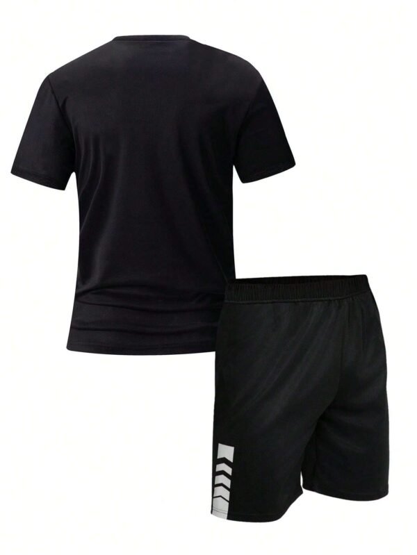 Ensemble t-shirt col rond short sport été – Image 4