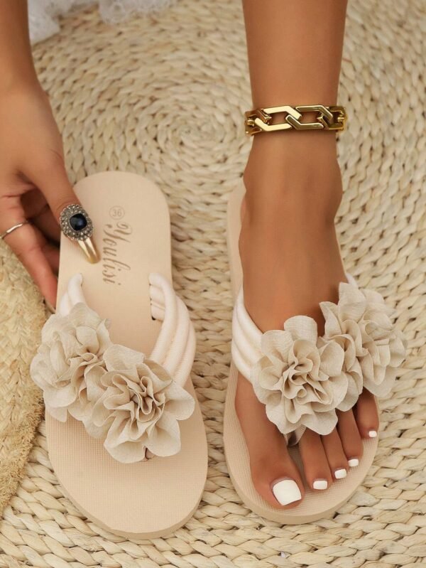 Chaussons été semelle épaisse fleurs
