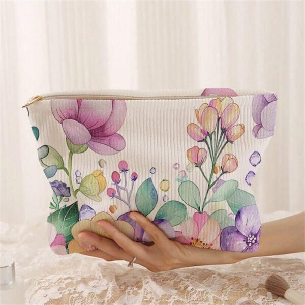 Sac maquillage fleurs velours – Image 8