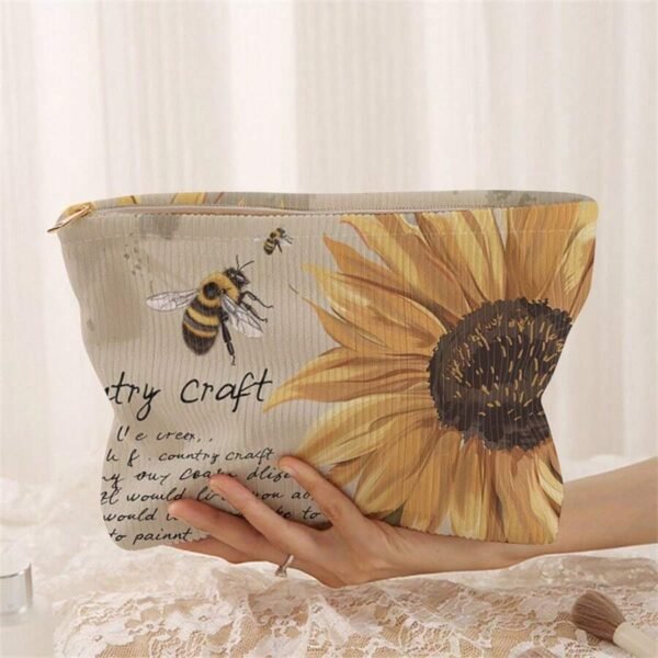 Sac maquillage fleurs velours – Image 10