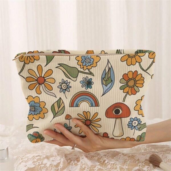 Sac maquillage fleurs velours – Image 11