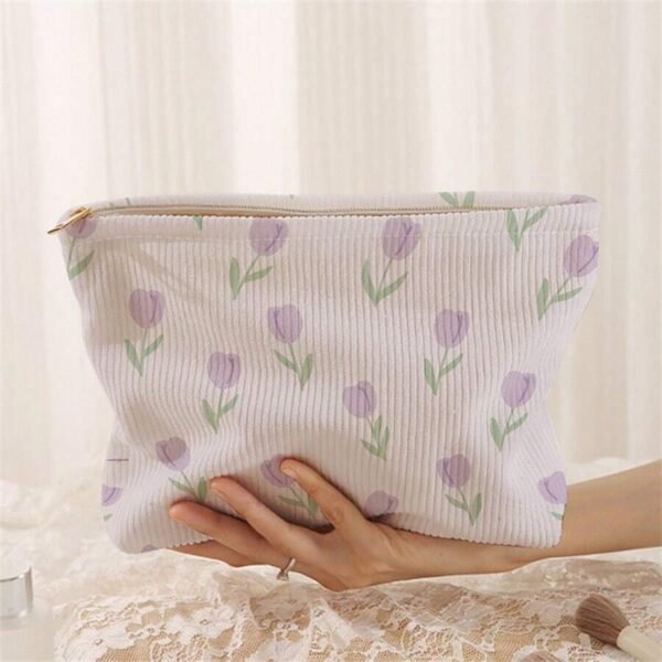 Sac maquillage fleurs velours – Image 12