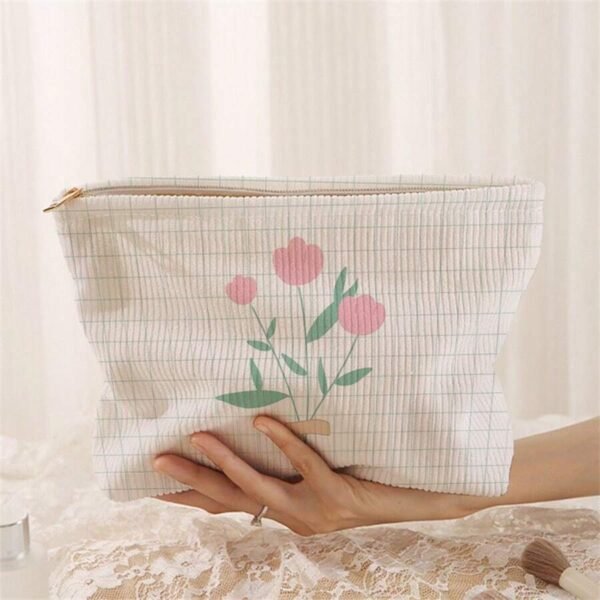 Sac maquillage fleurs velours – Image 14
