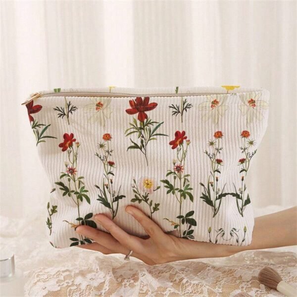 Sac maquillage fleurs velours – Image 24