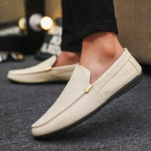 Mocassins décontractés noirs canevas