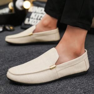 Mocassins décontractés noirs canevas