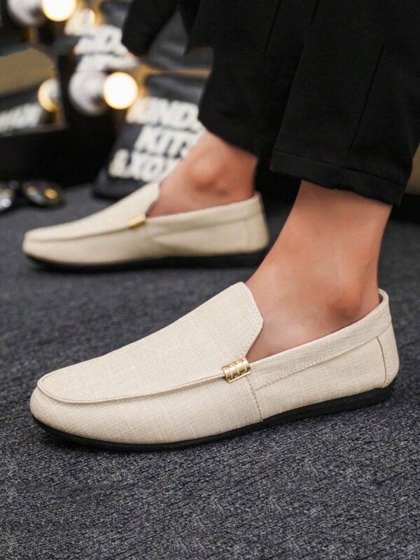 Mocassins décontractés noirs canevas – Image 2
