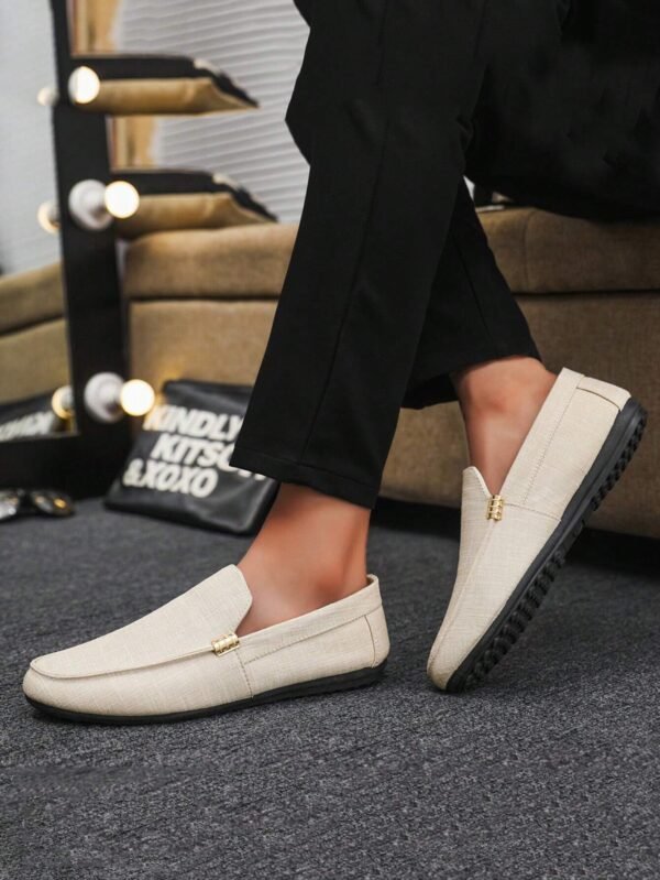 Mocassins décontractés noirs canevas – Image 3