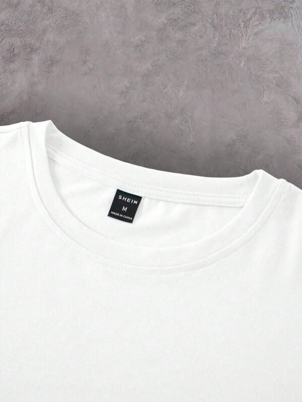 Manfinity T-shirt col rond lettres été – Image 3