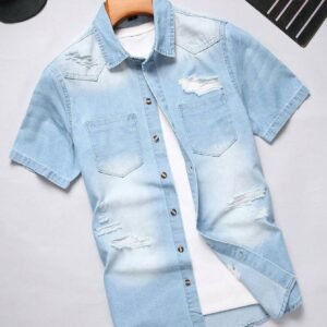 Manfinity LEGND Chemise Jean Déchiré