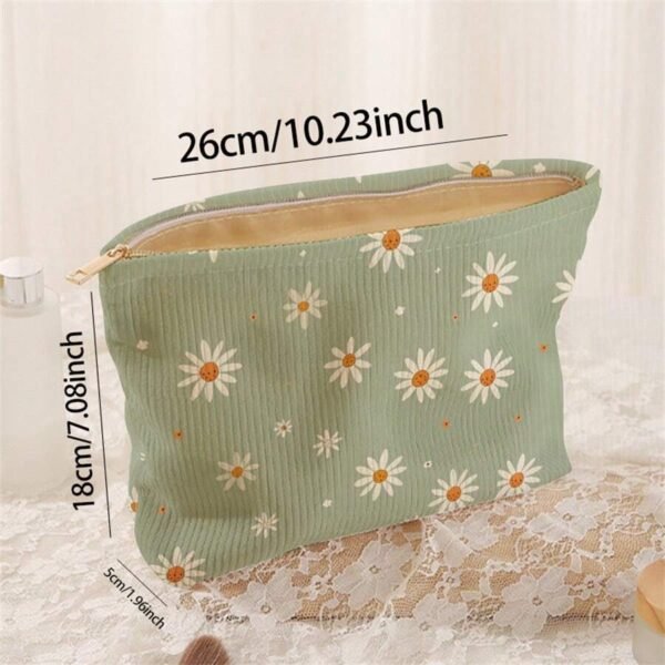 Sac maquillage fleurs velours – Image 3
