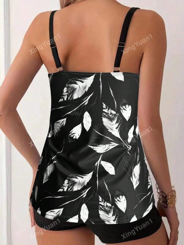 Tankini motif feuille bas assorti – Image 3