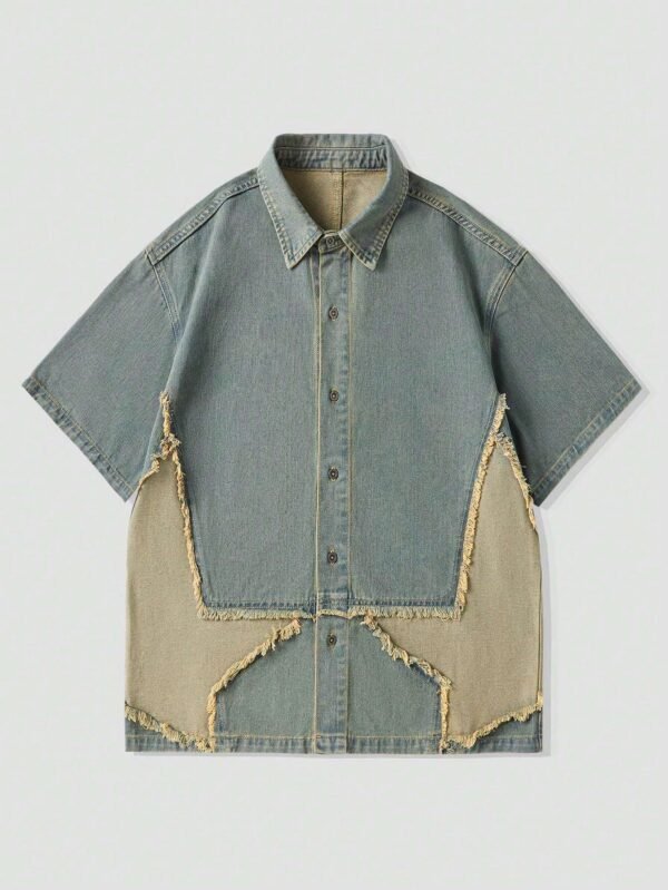ROMWE Street Life Chemise jean empiècement étoile
