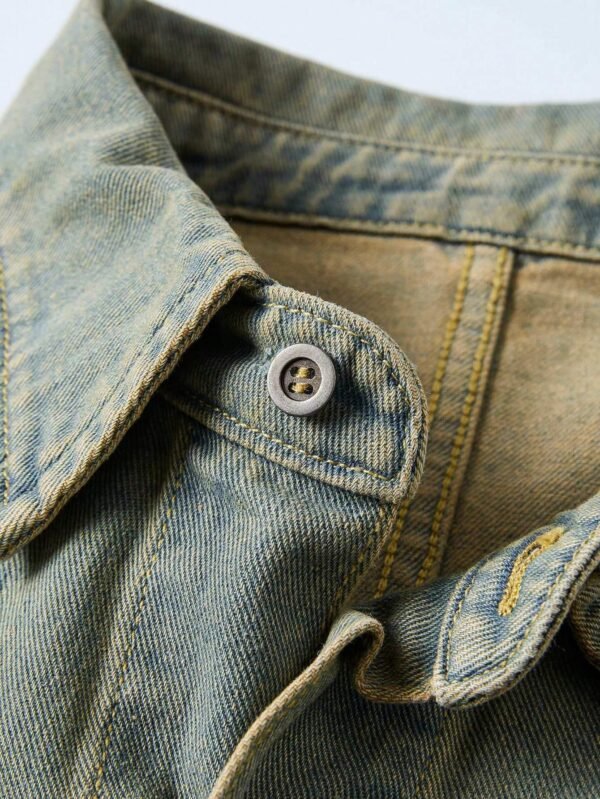 ROMWE Street Life Chemise jean empiècement étoile – Image 4