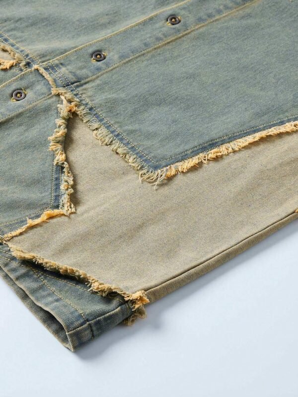 ROMWE Street Life Chemise jean empiècement étoile – Image 6