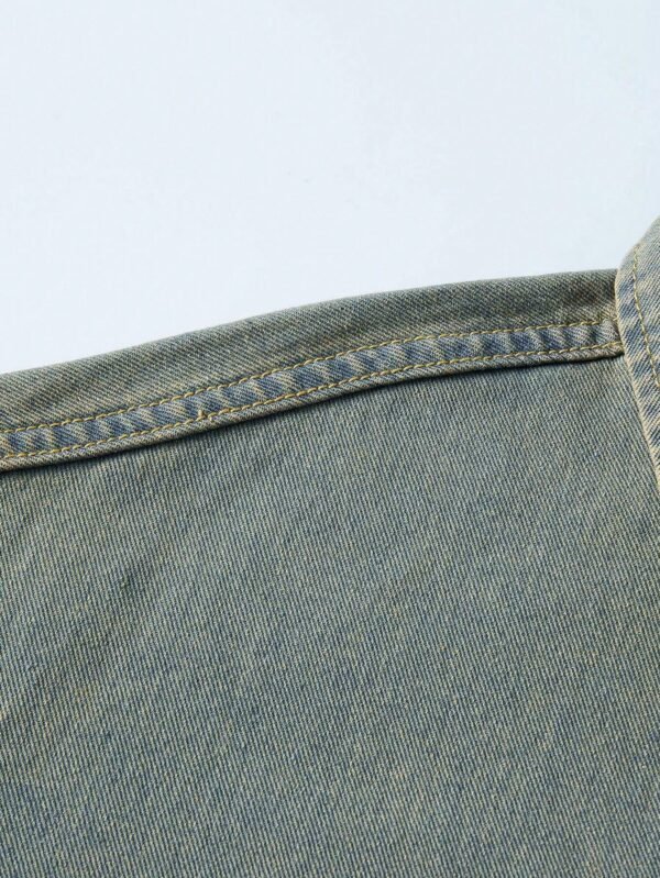 ROMWE Street Life Chemise jean empiècement étoile – Image 7