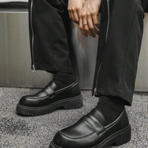 Chaussures habillées rondes vintage homme