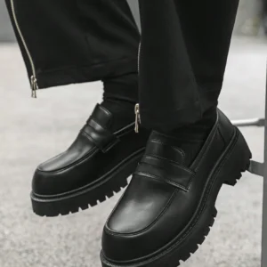 Chaussures habillées rondes vintage homme