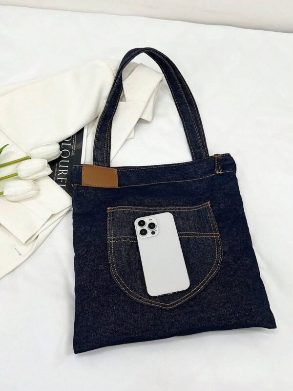 Sac bandoulière denim bleu – Image 4