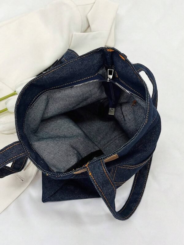 Sac bandoulière denim bleu – Image 8