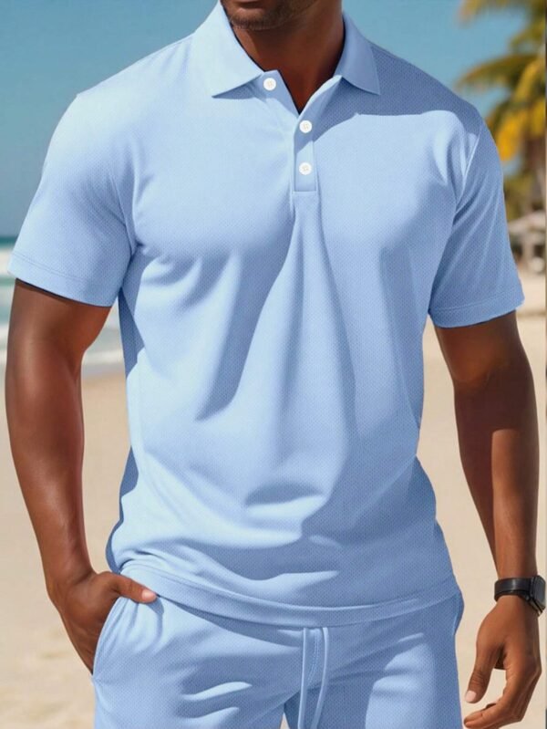 Manfinity Dauomo Polo unicolore & short – Image 3