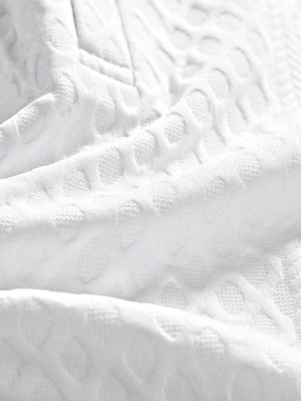 Manfinity Polo blanc texturé été – Image 2