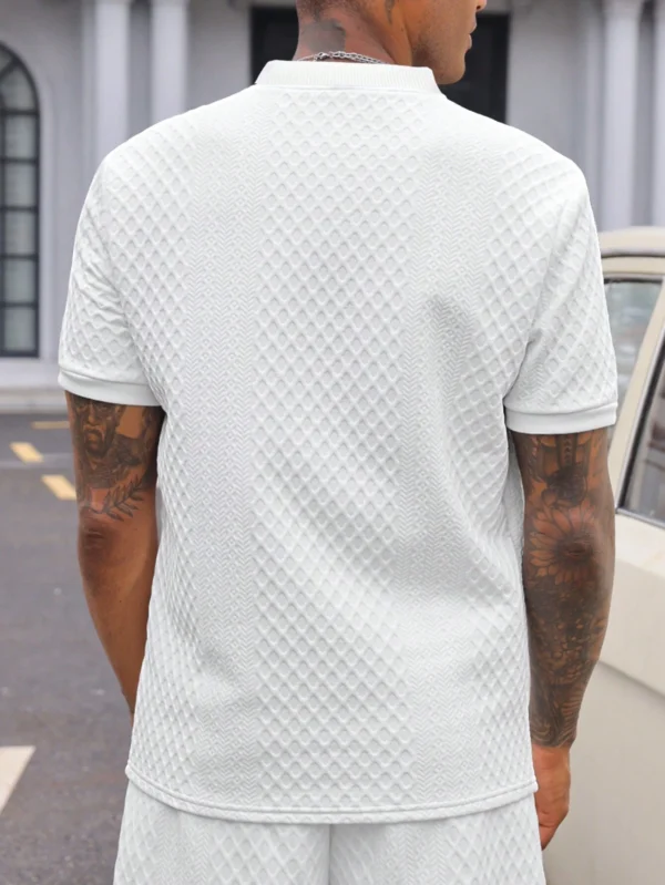 Manfinity Polo blanc texturé été – Image 7