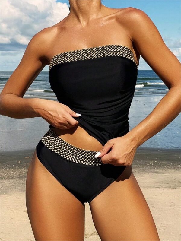 SHEIN Swim Tankini bandeau épissé
