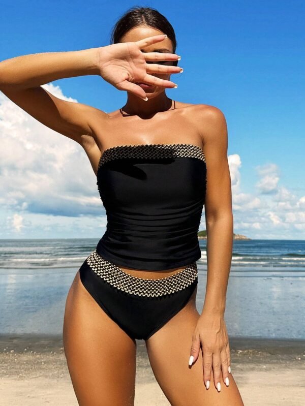 SHEIN Swim Tankini bandeau épissé – Image 6