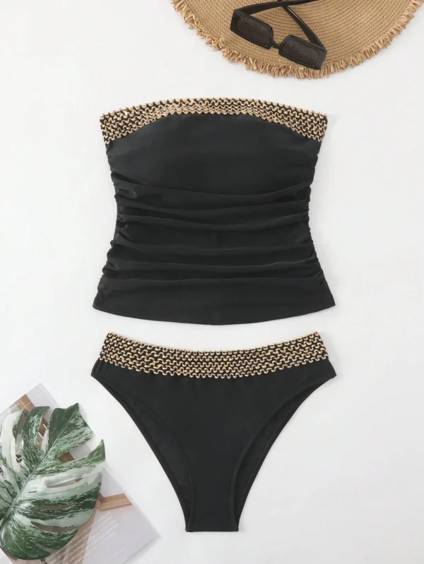 SHEIN Swim Tankini bandeau épissé – Image 7