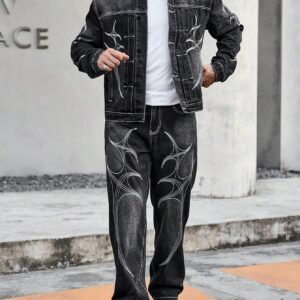 Manfinity EMRG Veste manches longues jean imprimé