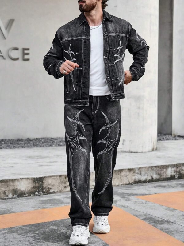 Manfinity EMRG Veste manches longues jean imprimé