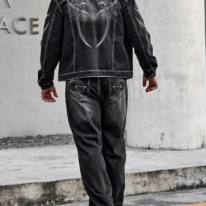 Manfinity EMRG Veste manches longues jean imprimé
